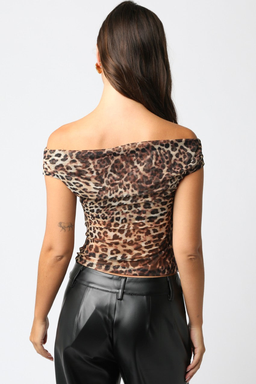 Kayla Leopard Mesh Top