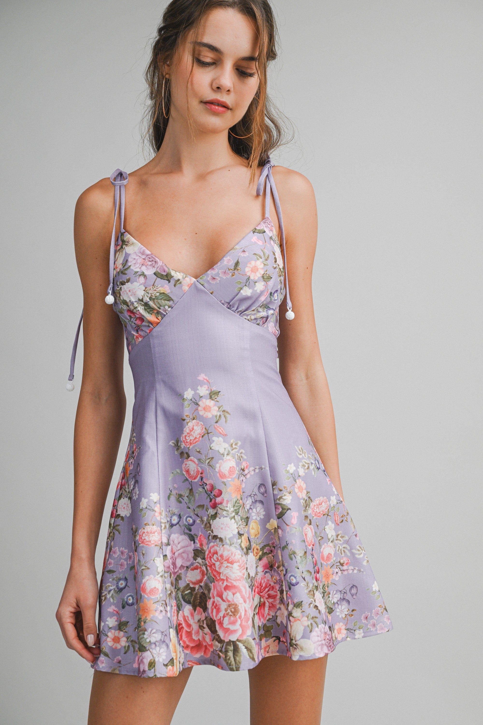 Floral Satin Mini Dress