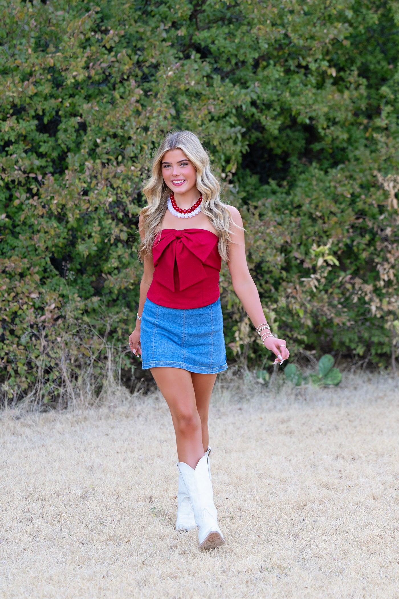 Crimson Bow Tube Top