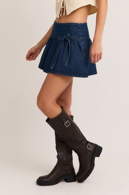 Bow Denim Skirt