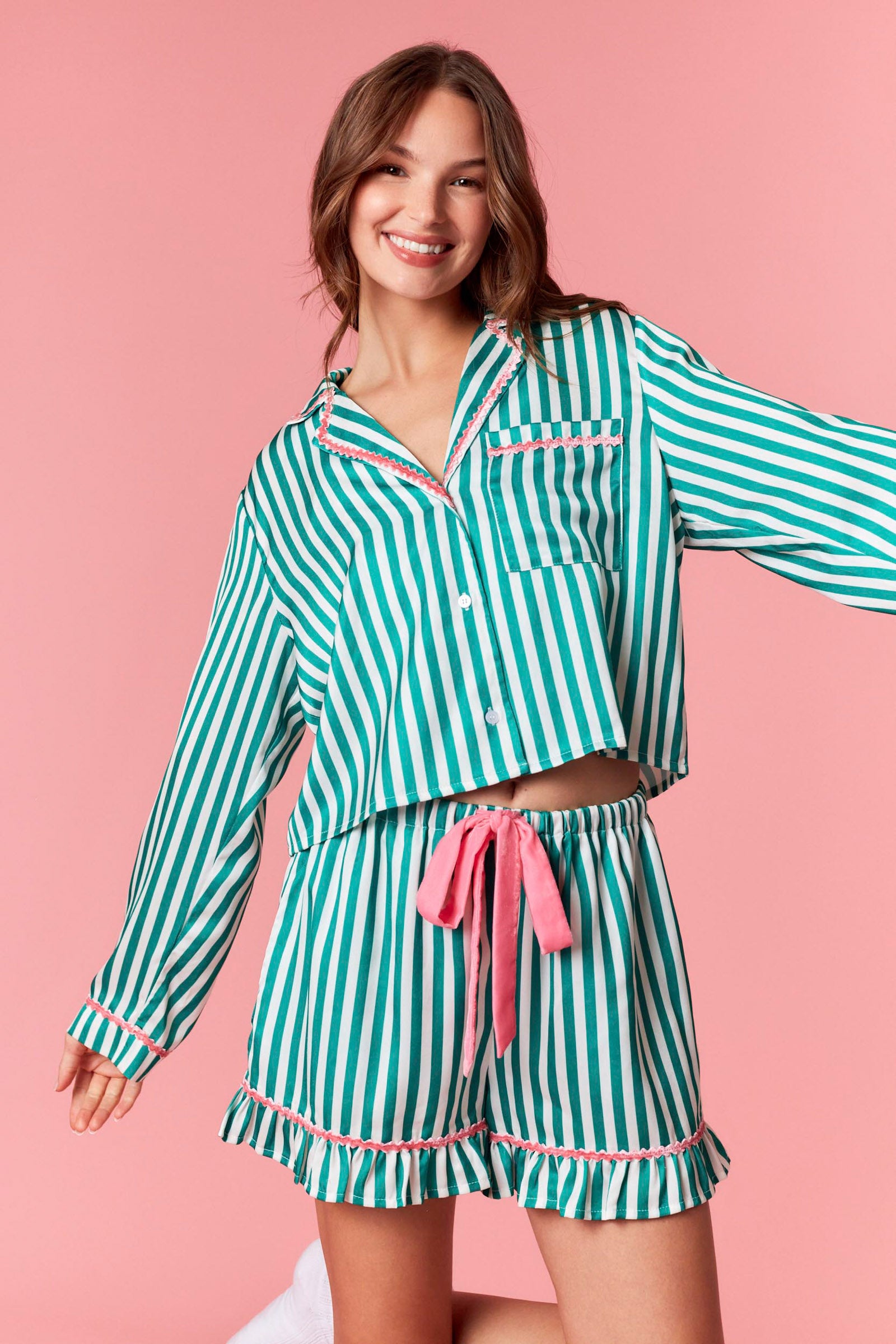 Hot Pink/Green PJ Set