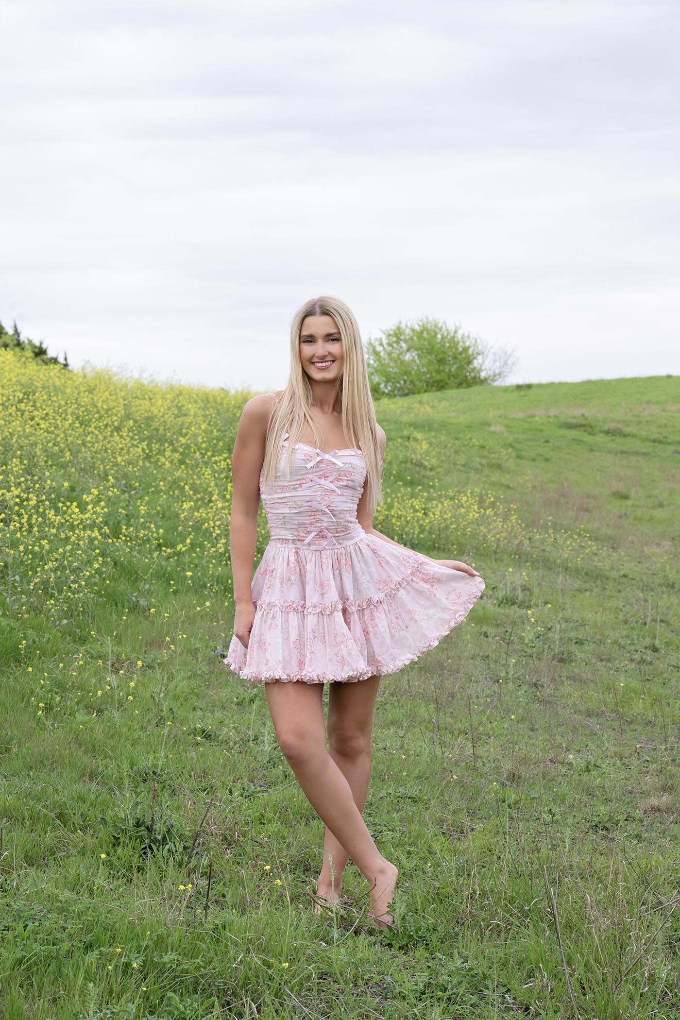 Blush Ribbon Floral Mini Dress