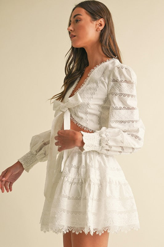 White Lace Cotton Top