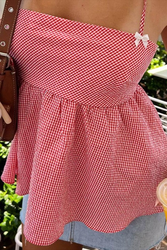 Gameday Plaid Halter Top