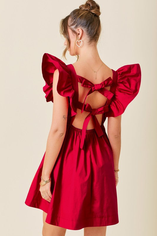 Ruffle Sleeve Mini Dress
