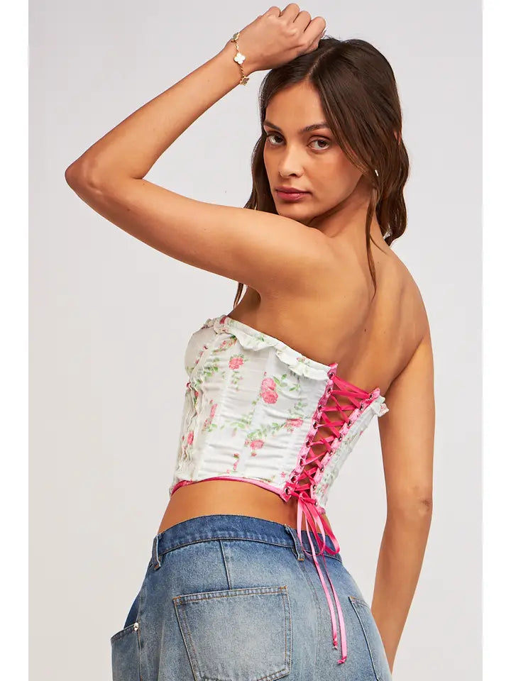 Pink Floral Corset