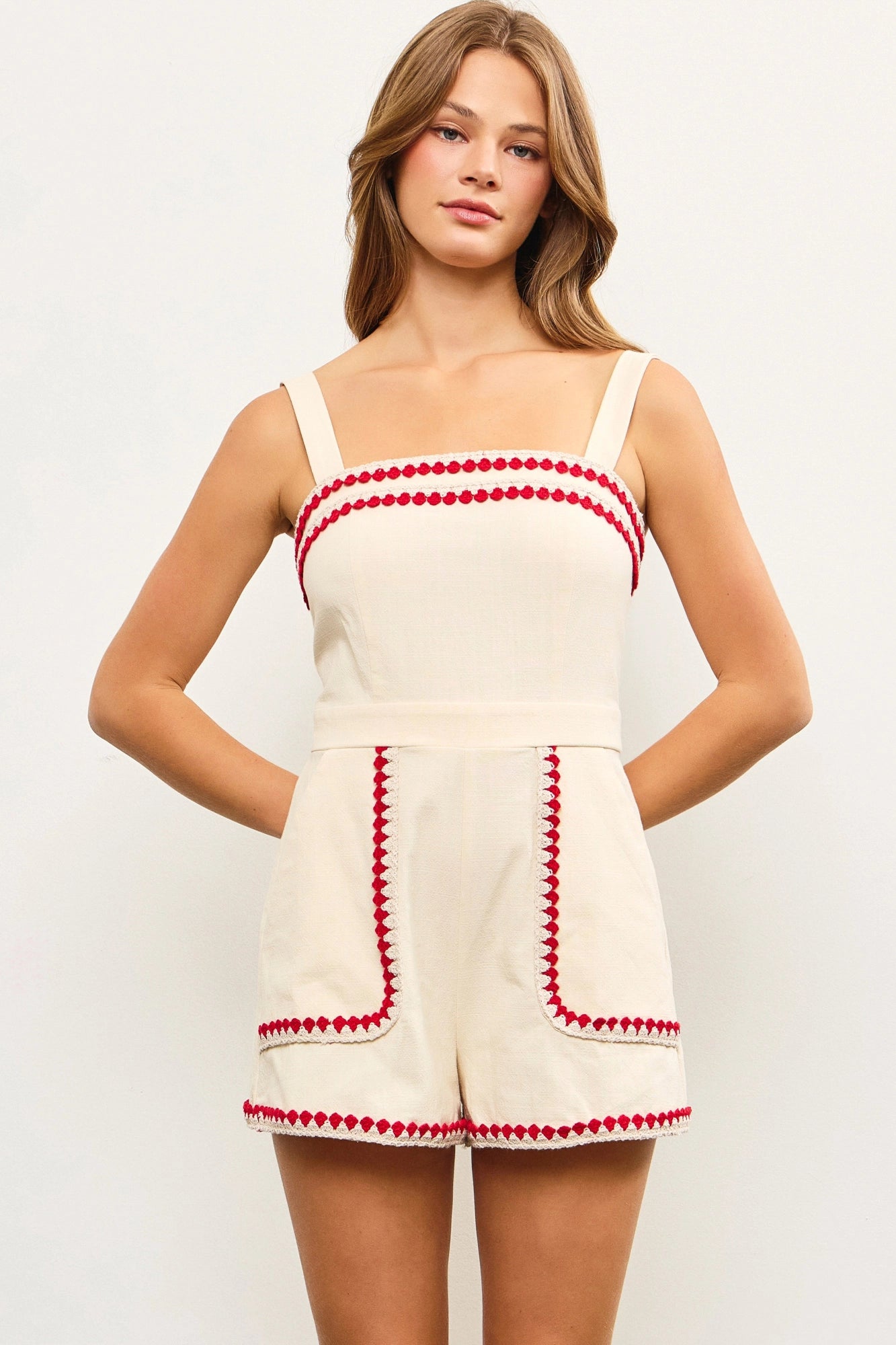 Gameday Embroidered Sleeveless Romper