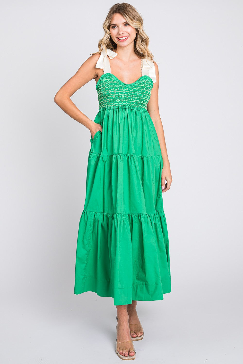 Green Tiered Maxi Dress