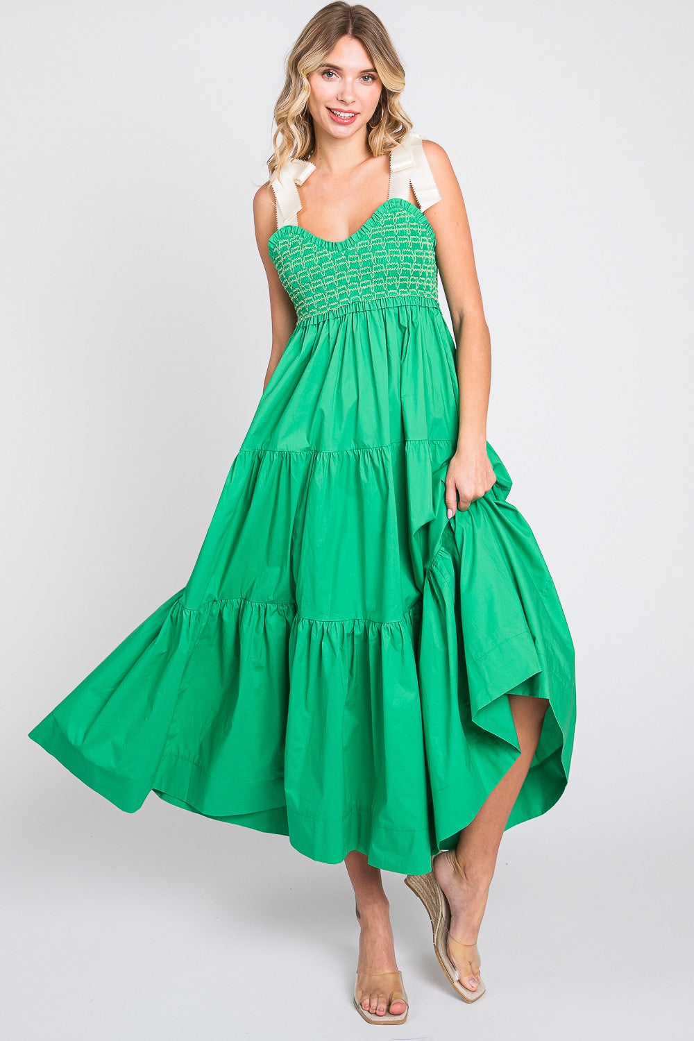 Green Tiered Maxi Dress