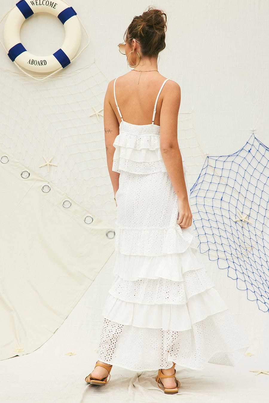 Eyelet Maxi Skirt