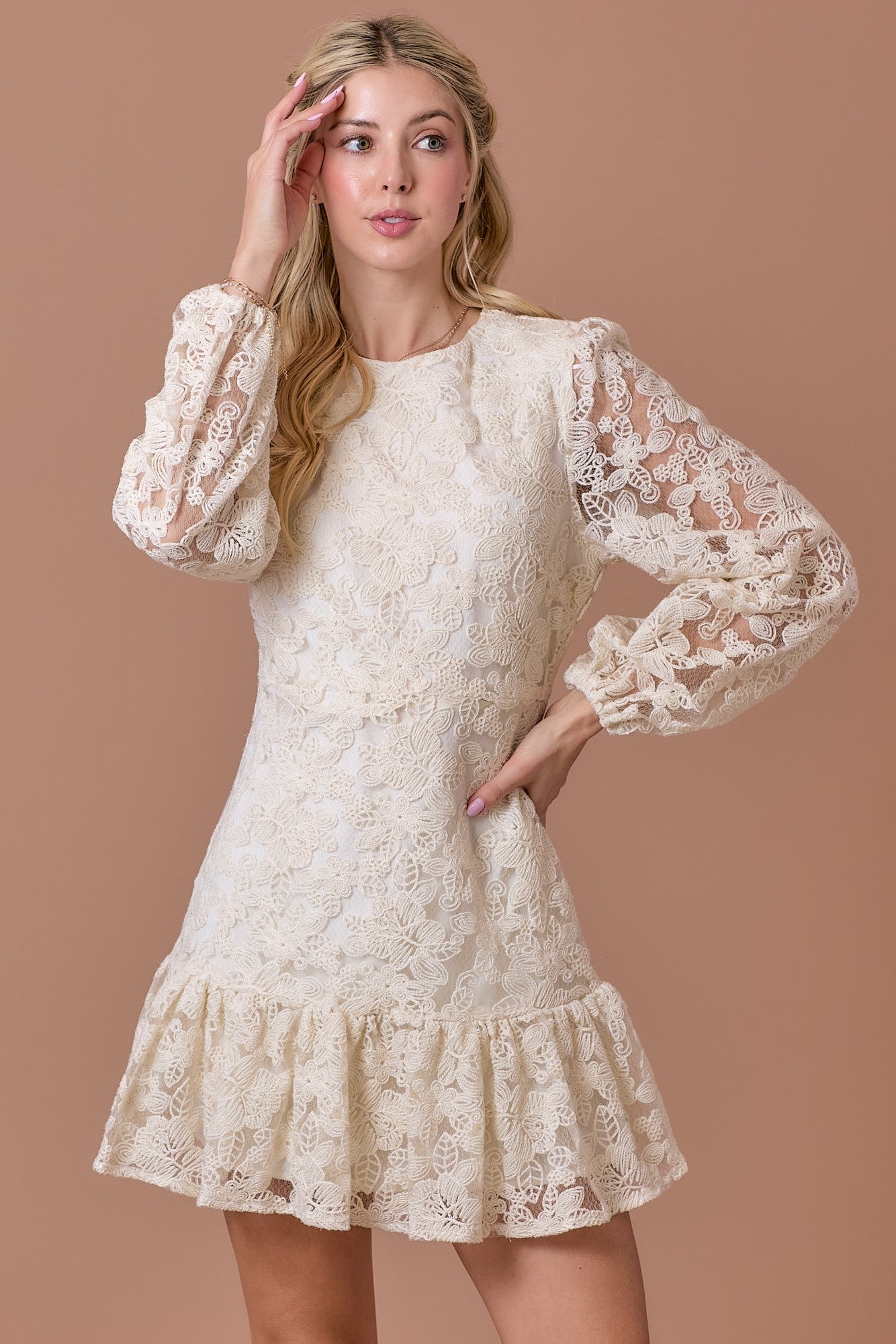 Cream Lace Dress