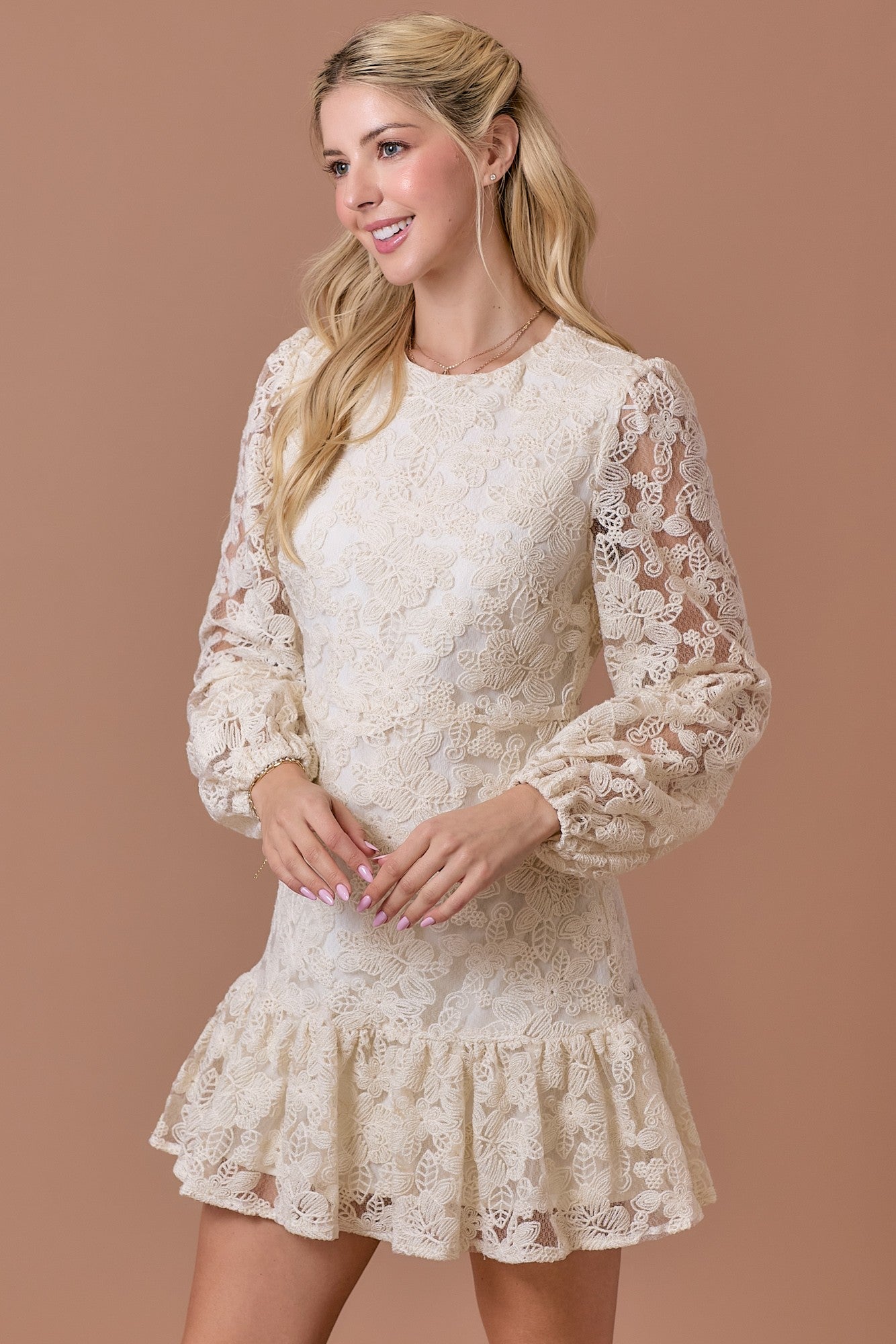 Cream Lace Dress