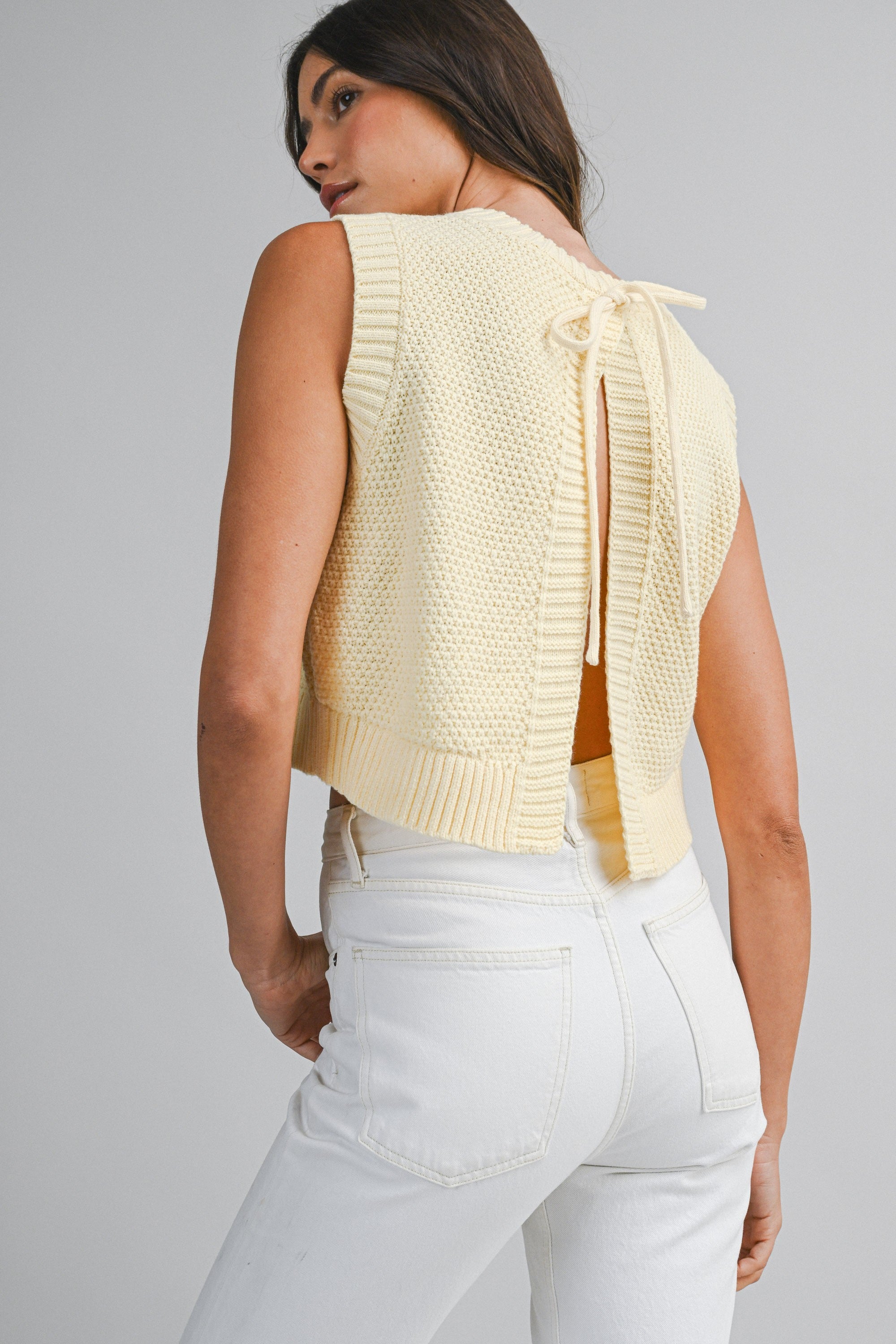 Yellow Open Back Top