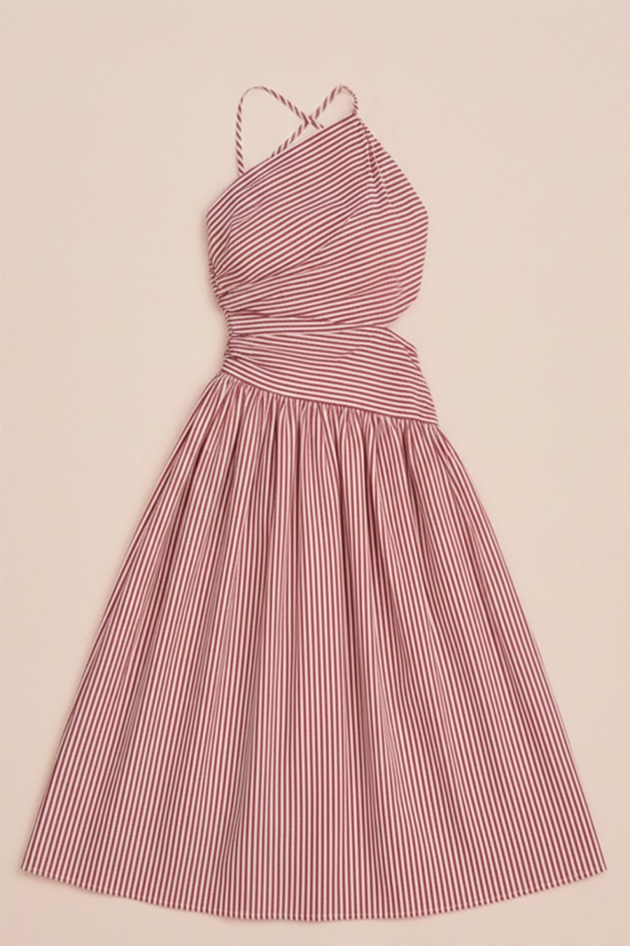 Red Striped Midi Dress