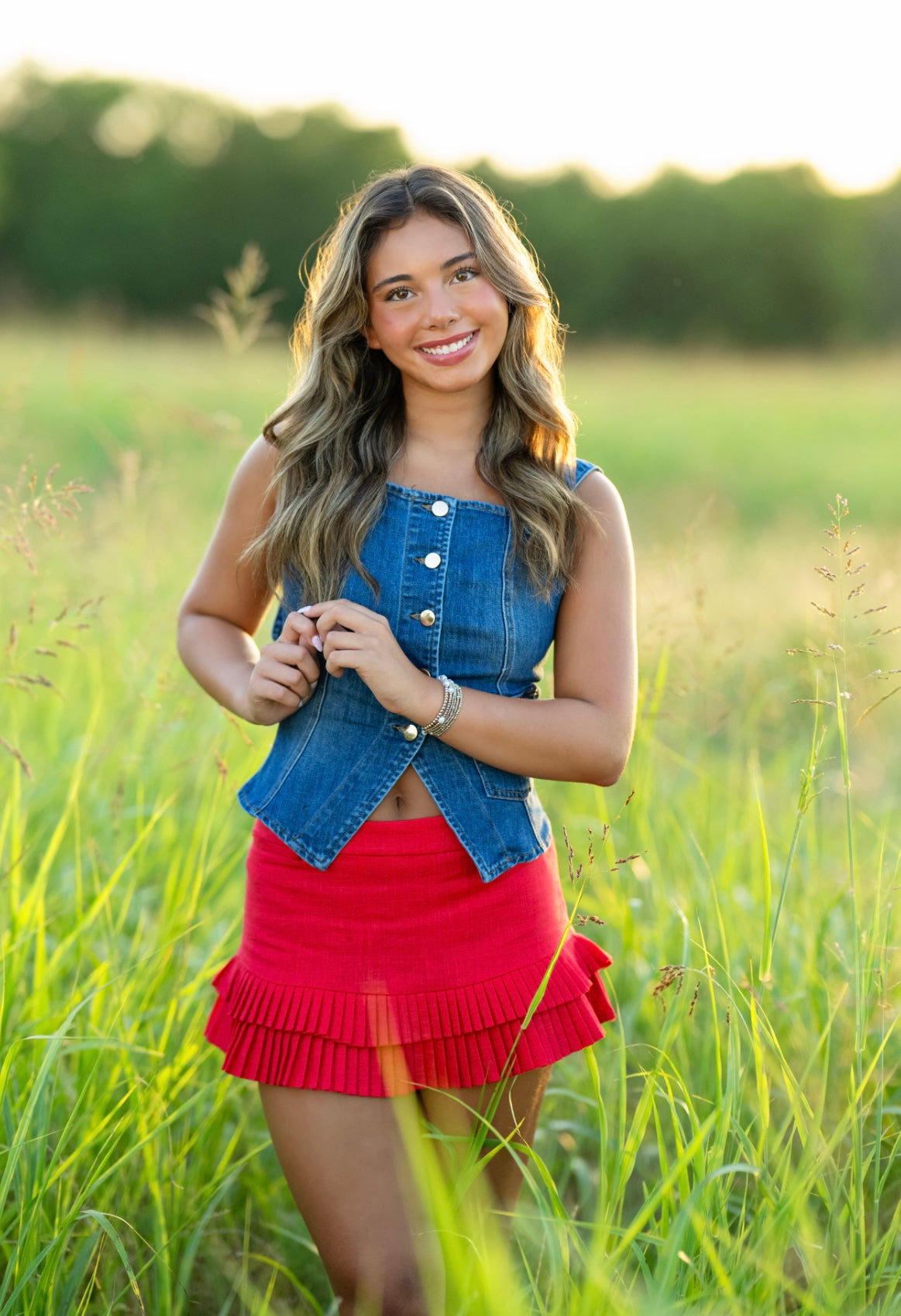 Denim Button-up Corset Vest