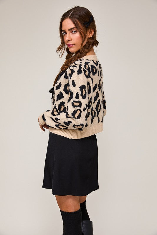 Leopard Ribbon Sweater