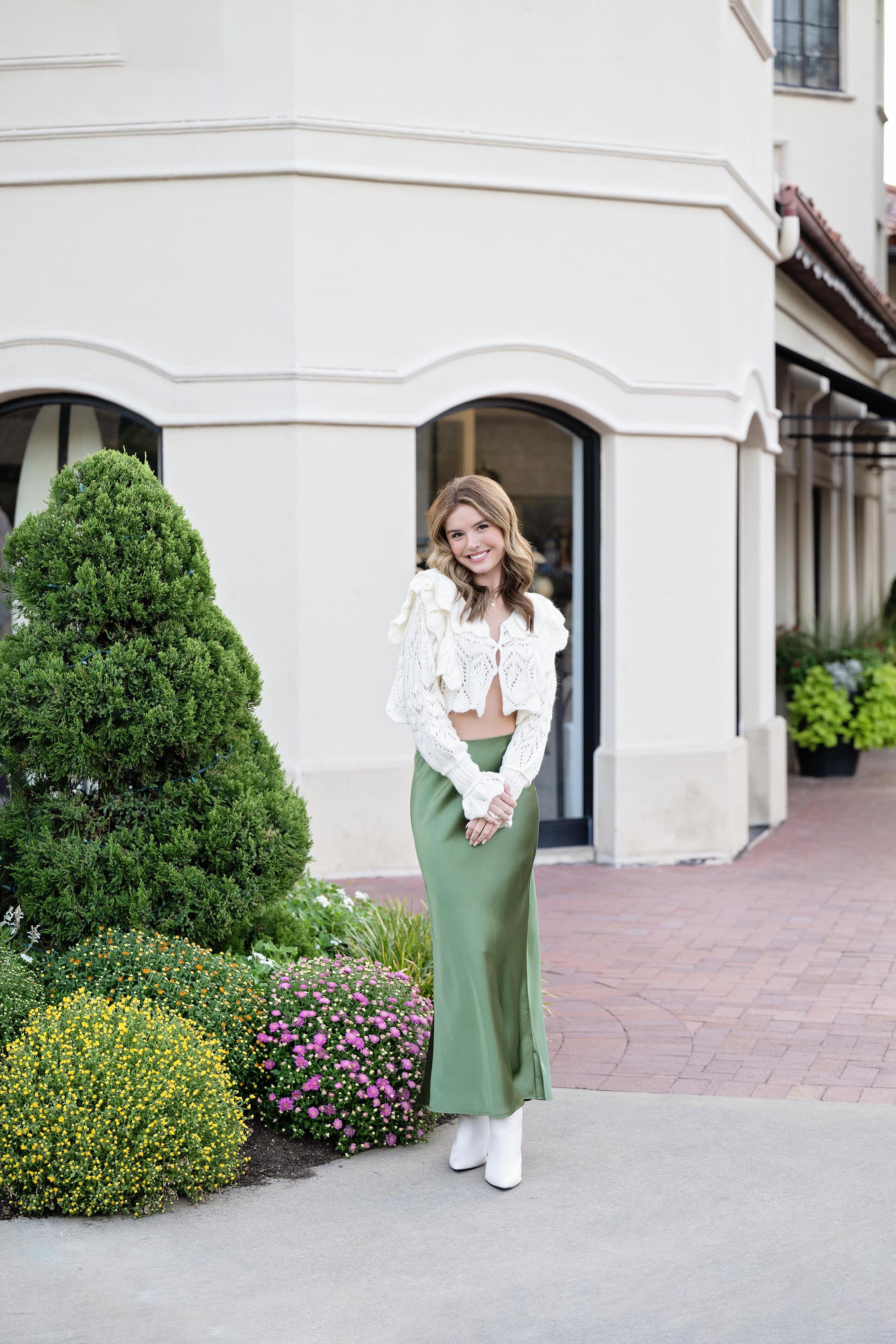 Ivory Ruffle Crop Sweater