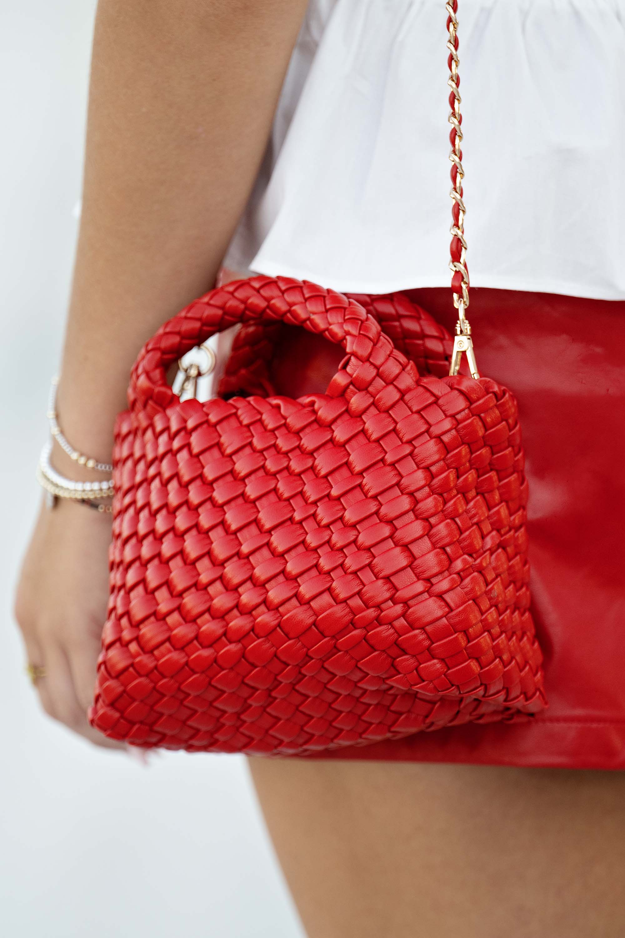 Red Woven Mini Bag