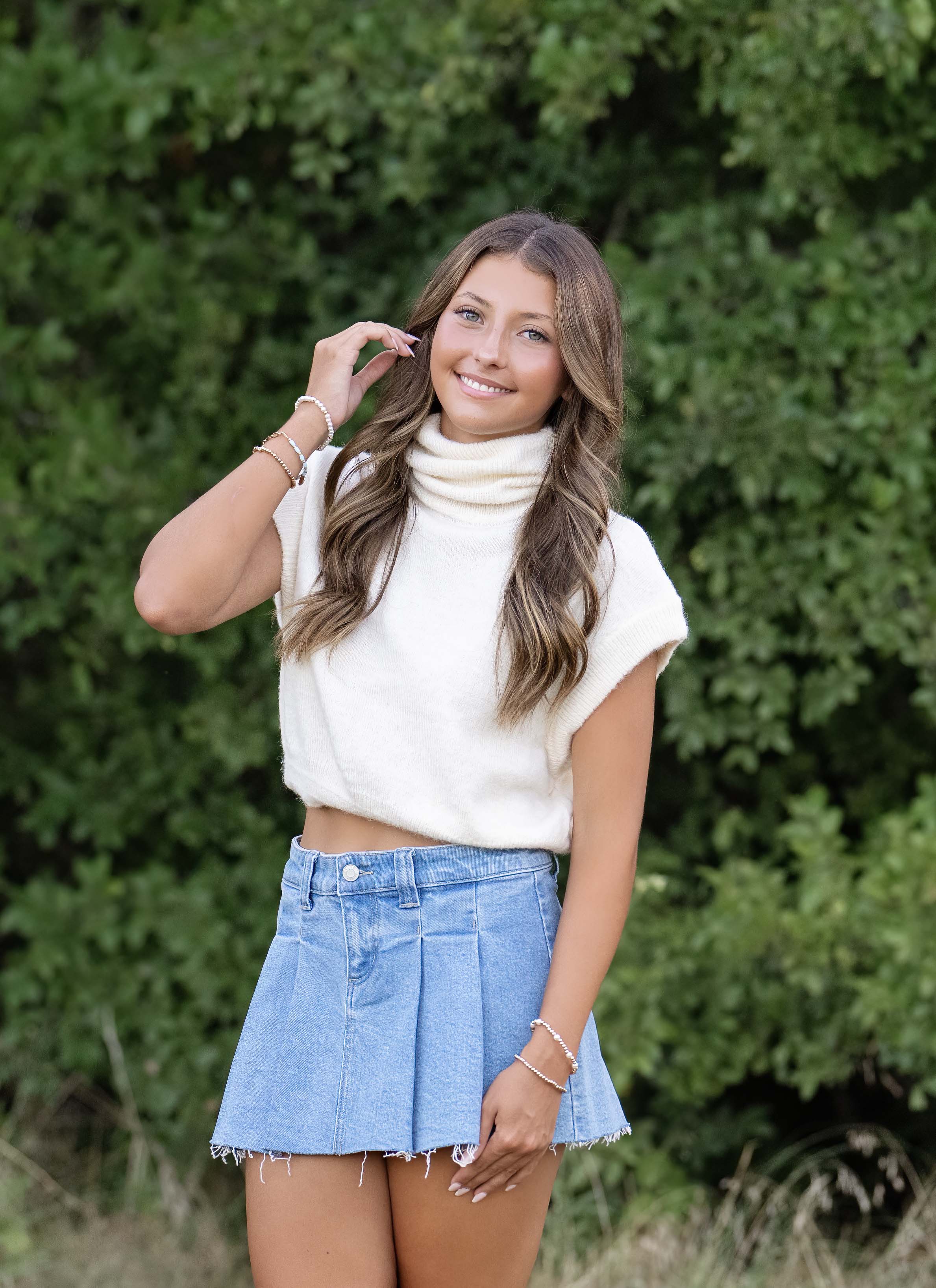 Cream Turtle Neck Crop Top