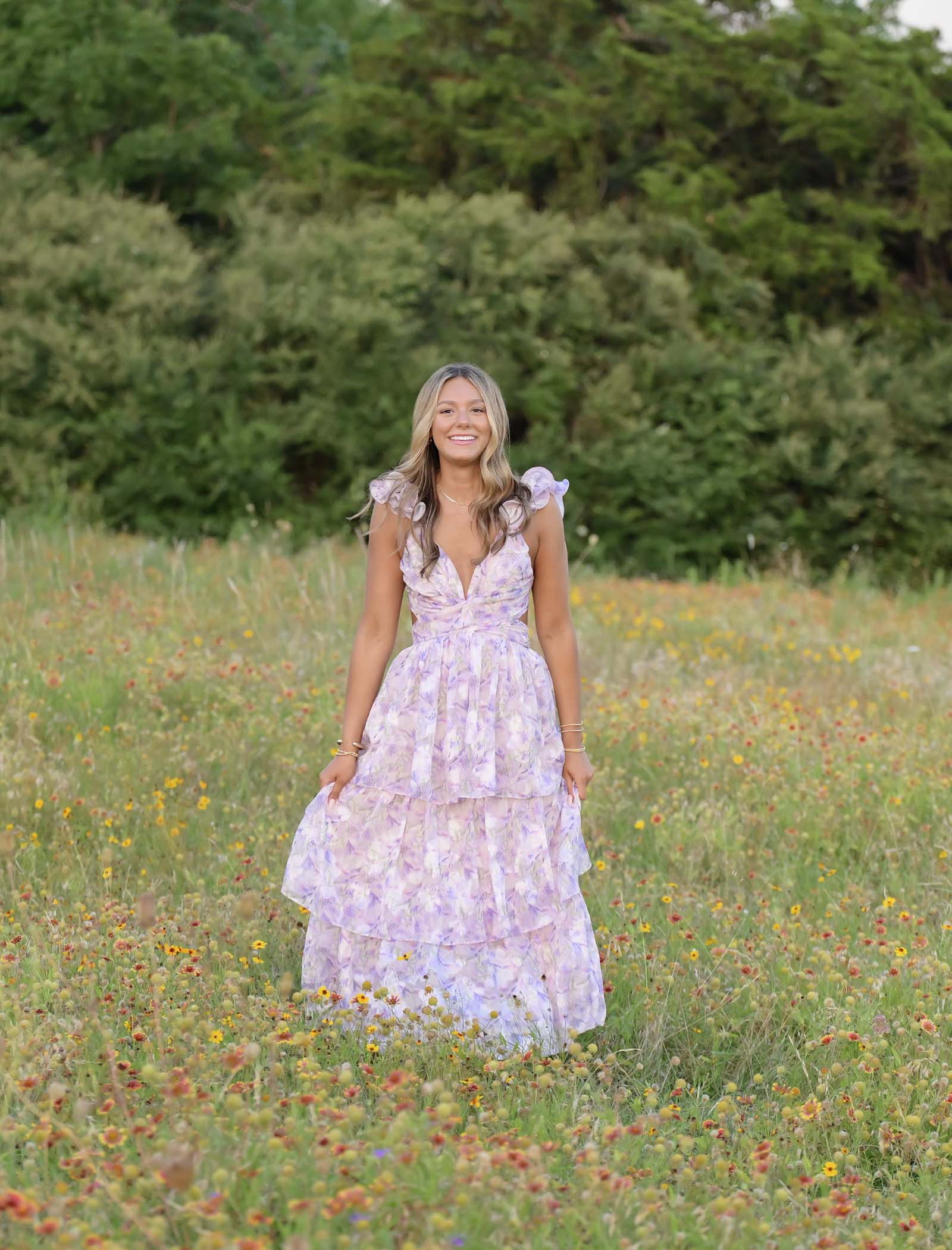 Lilac Floral Maxi Dress