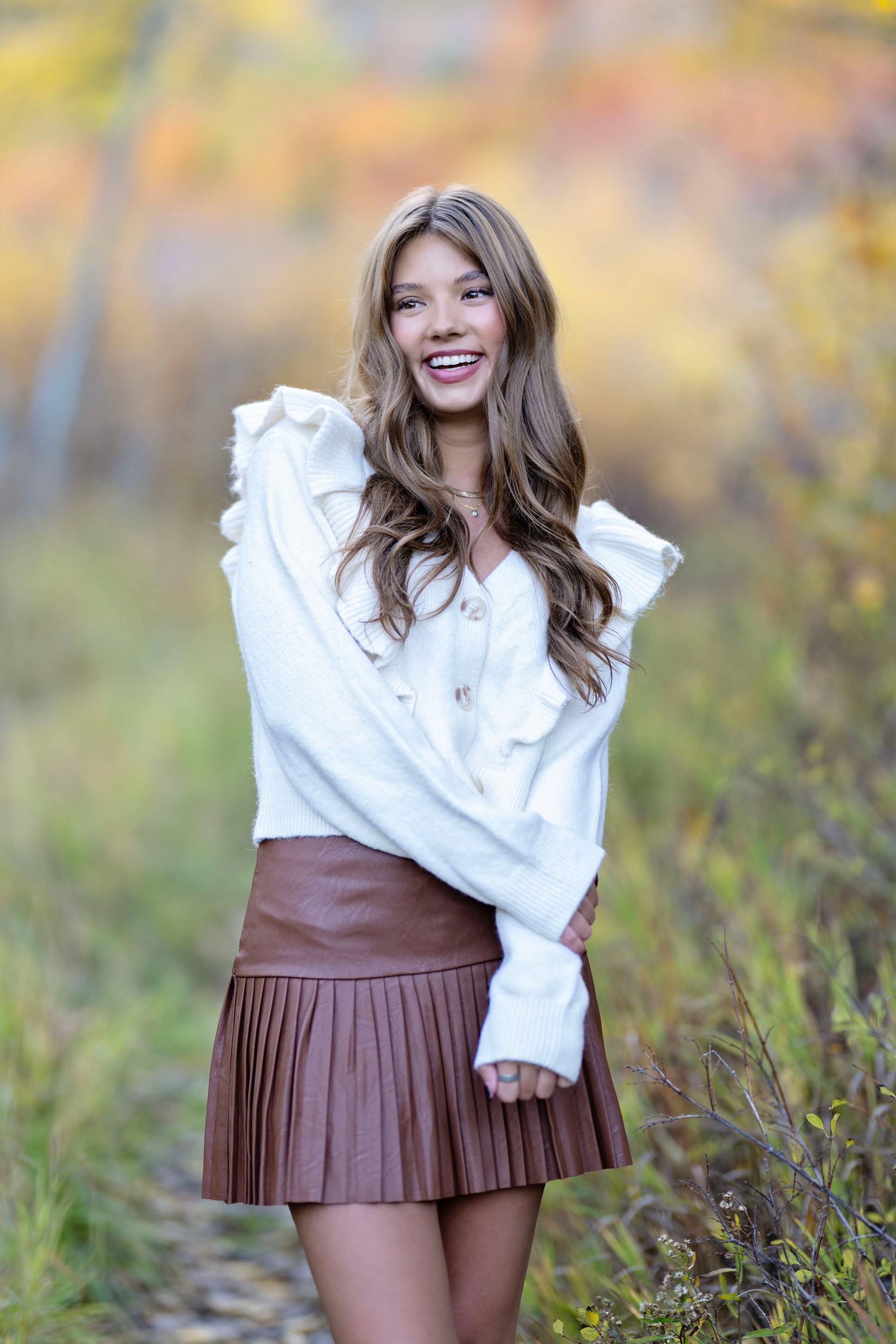Cream Ruffle Cardigan