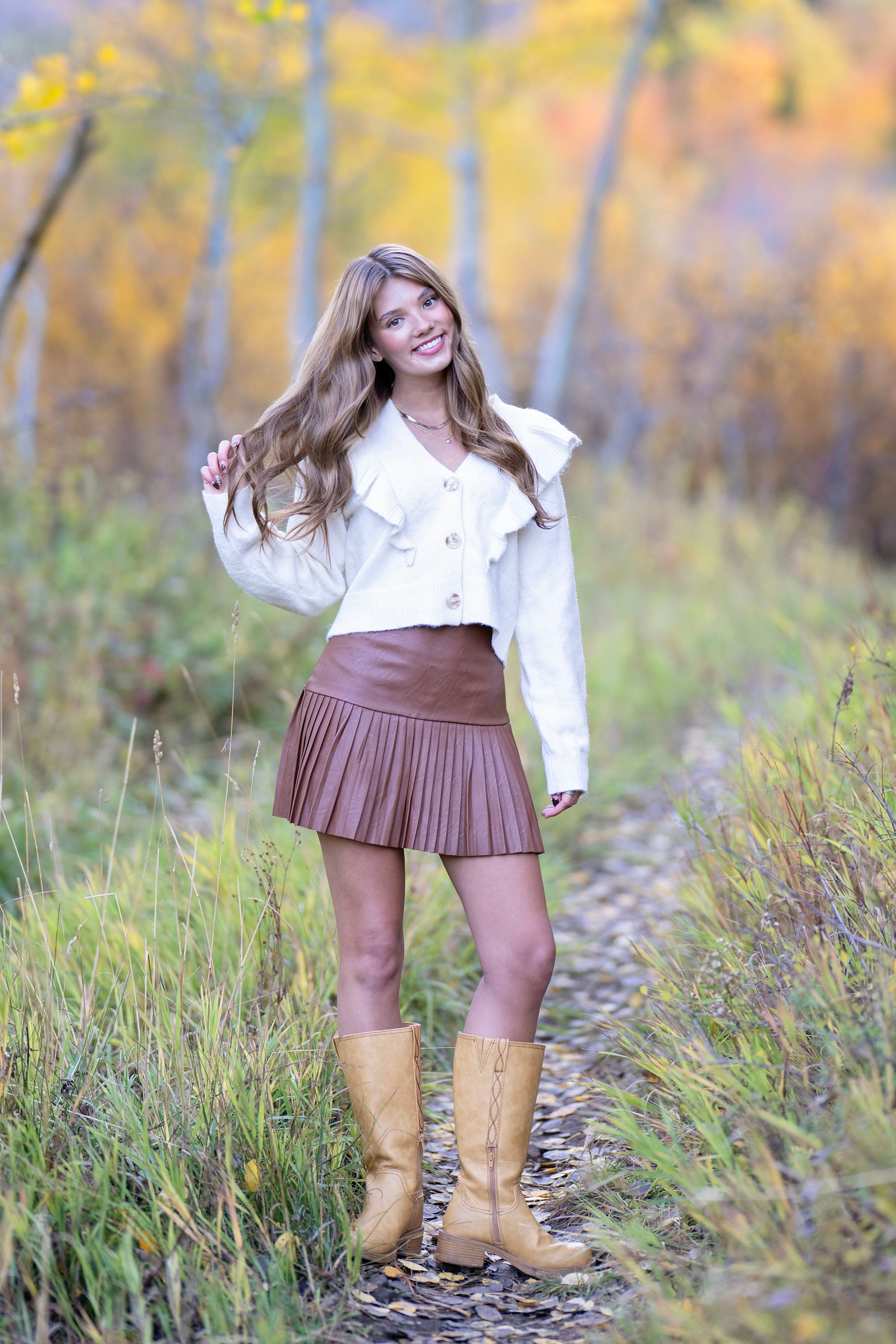 Cream Ruffle Cardigan