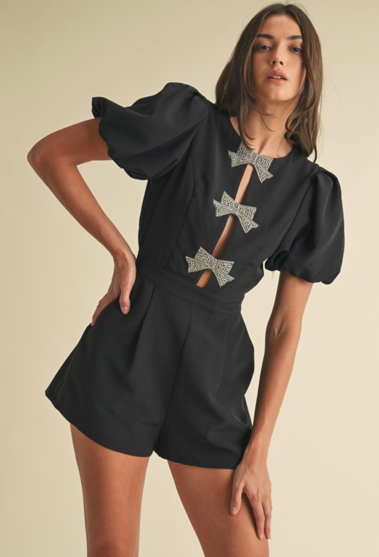 Black Bling Romper