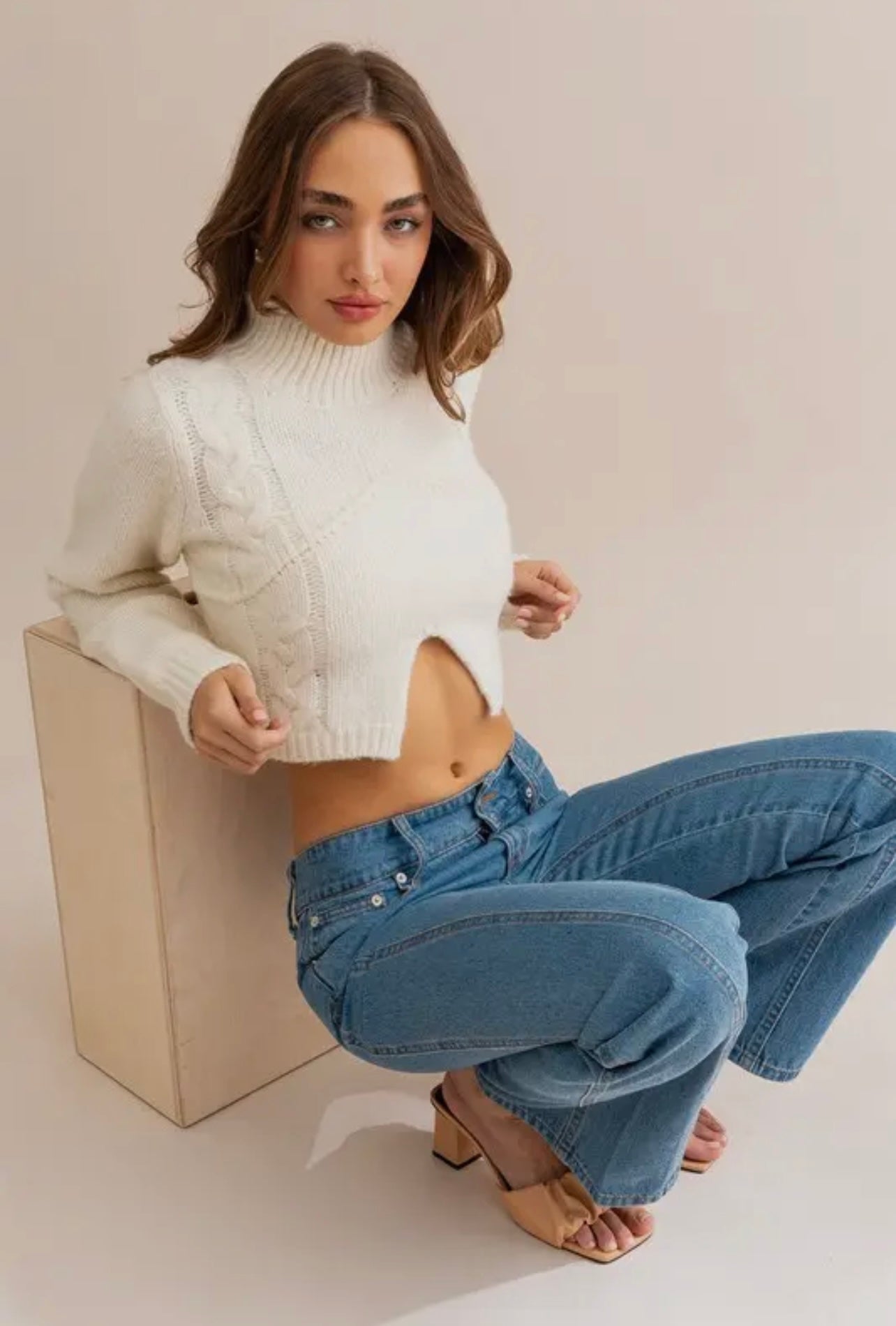 Cream Sweater Crop