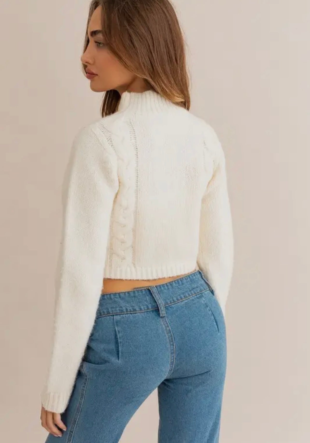 Cream Sweater Crop