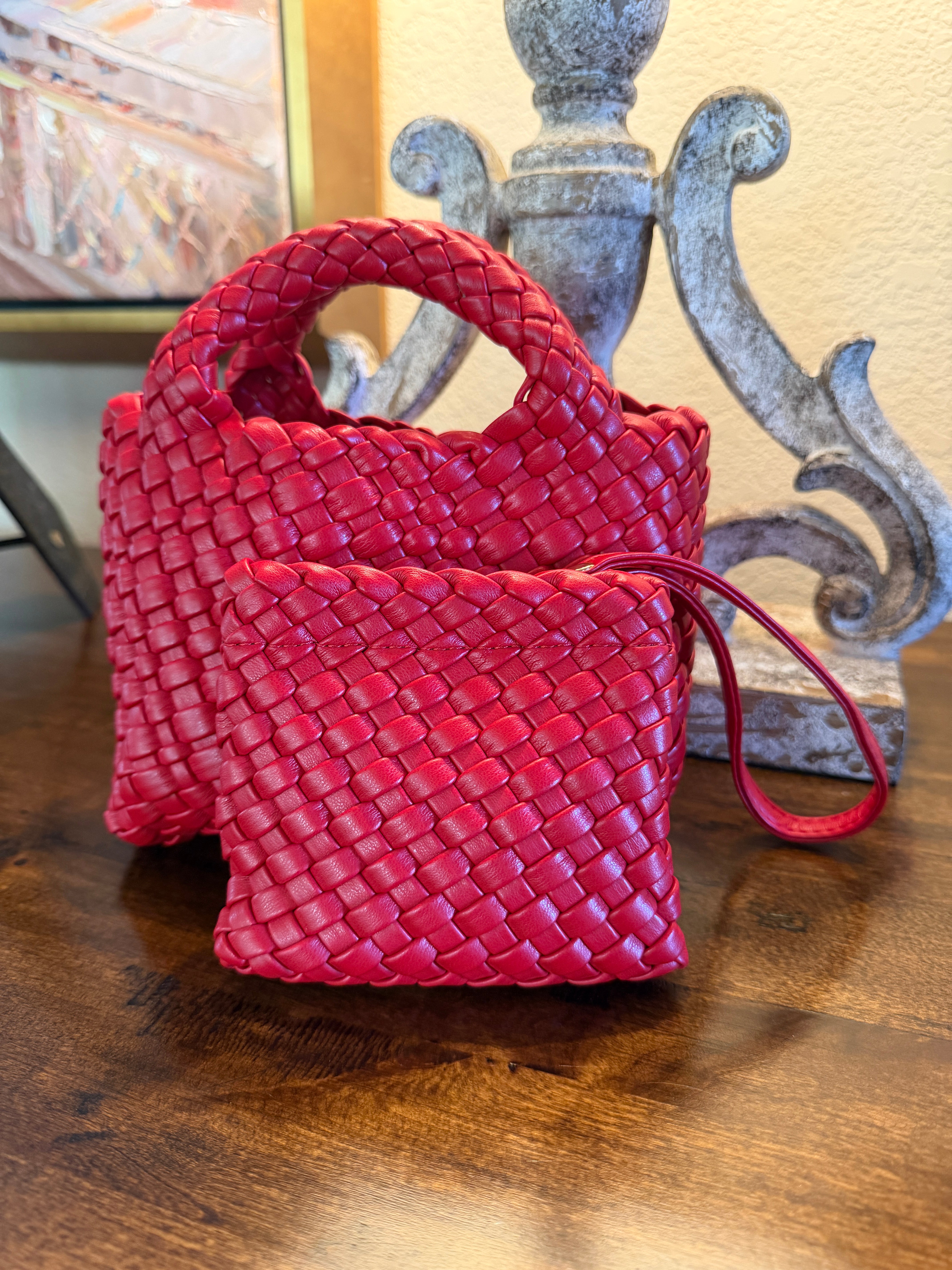 Red Woven Mini Bag