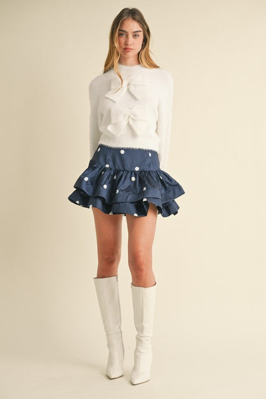 Navy Polka Dot Skirt