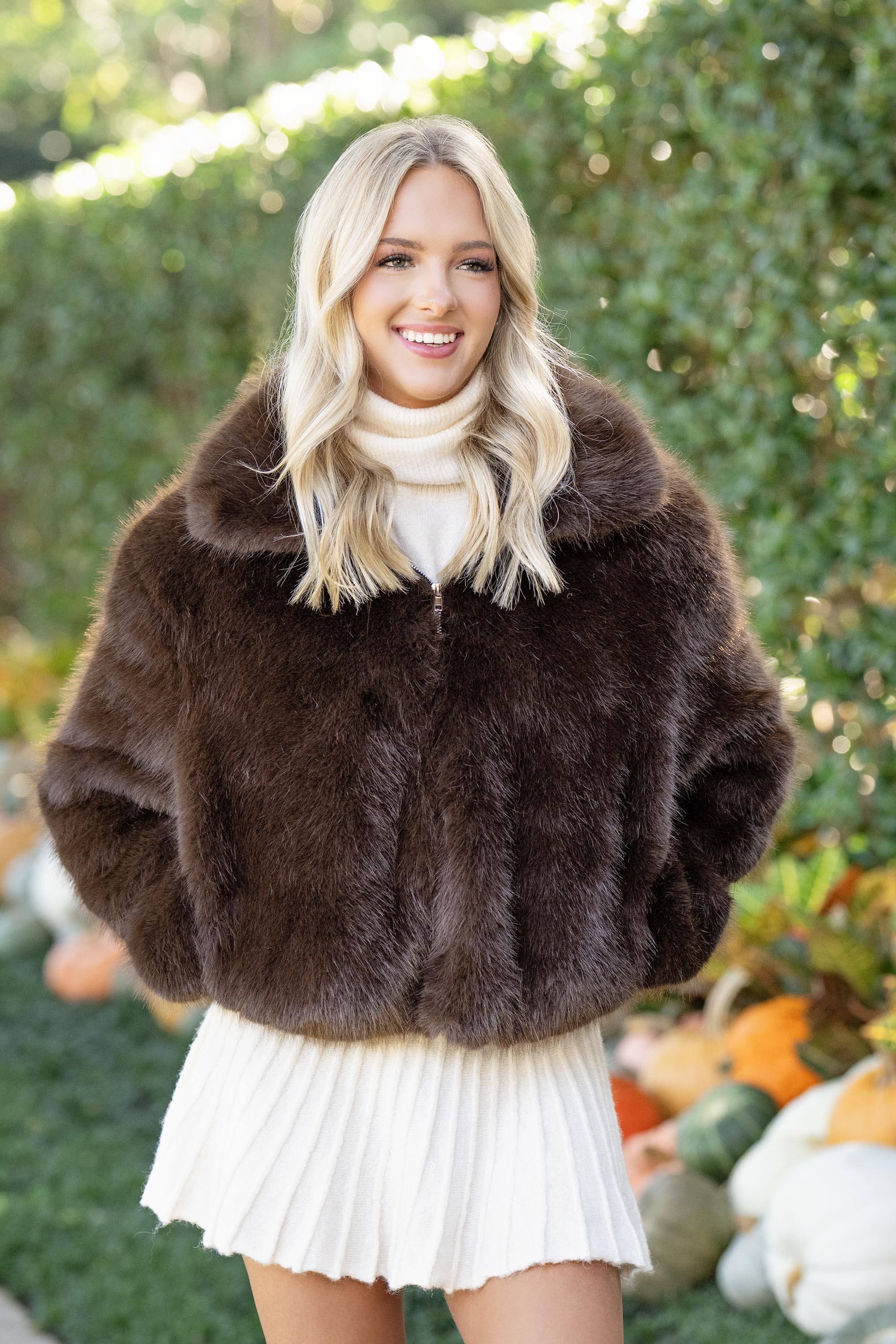 Chocolate Faux Fur Jacket