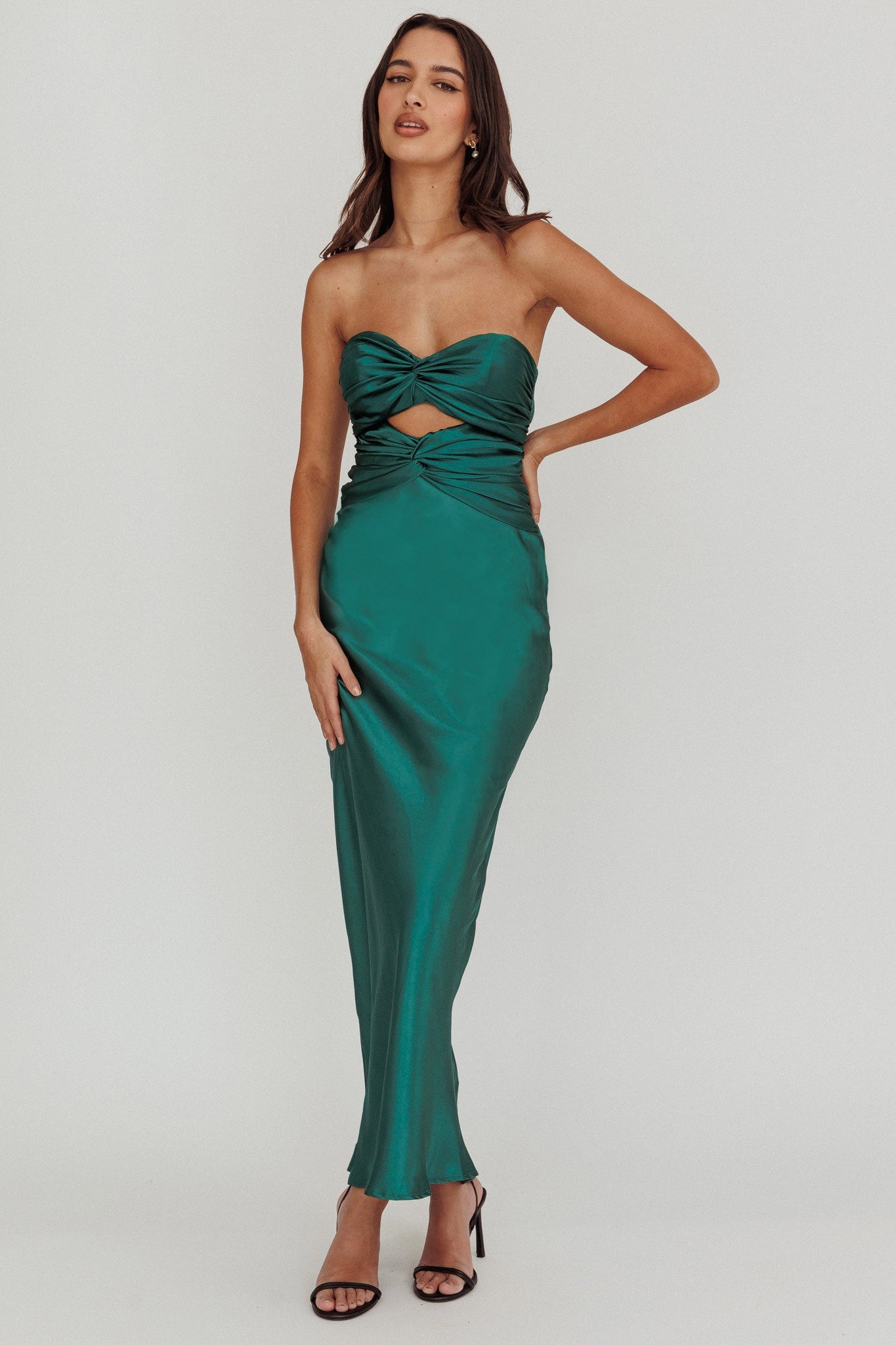 Green Cut Out Twist Maxi