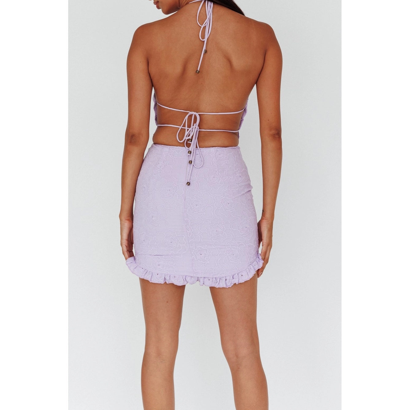 Lilac Halter Neck Dress