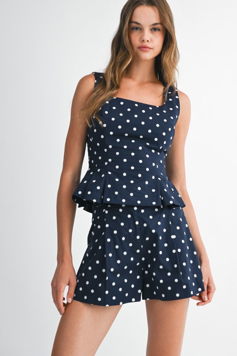 Navy Polka Dot Set