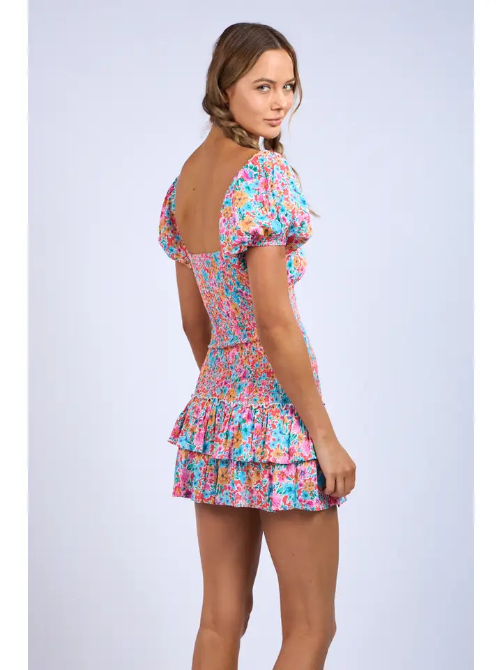 Floral Layered Mini Dress