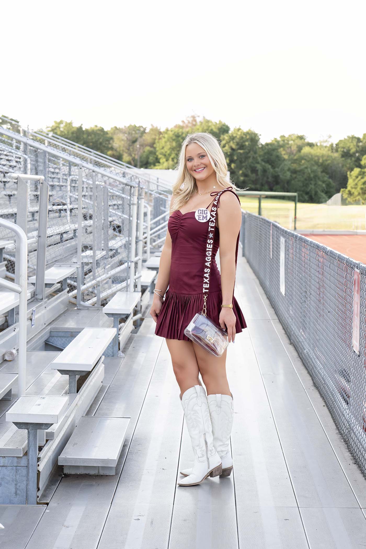 Maroon Pleated Dress