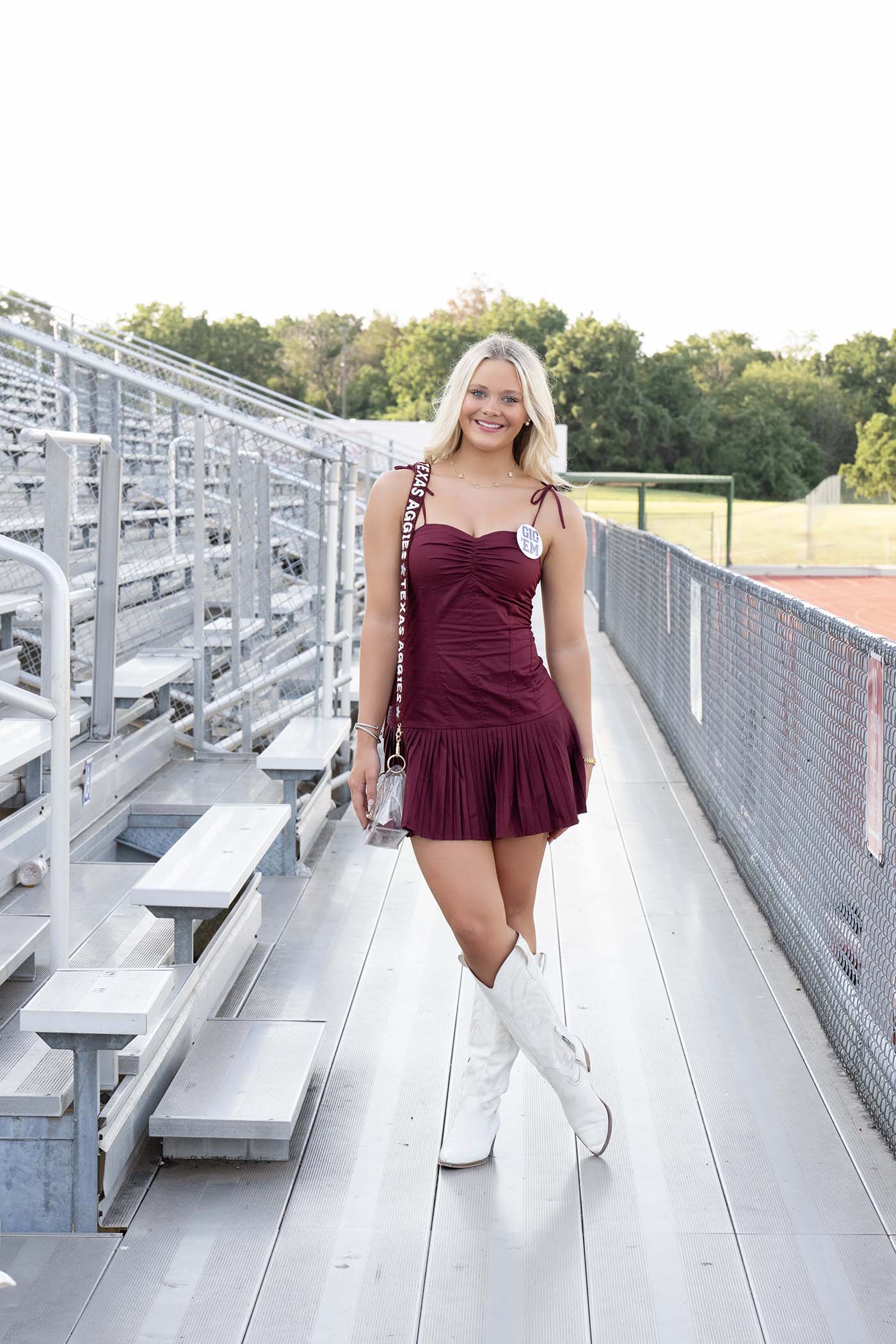 Maroon Pleated Dress